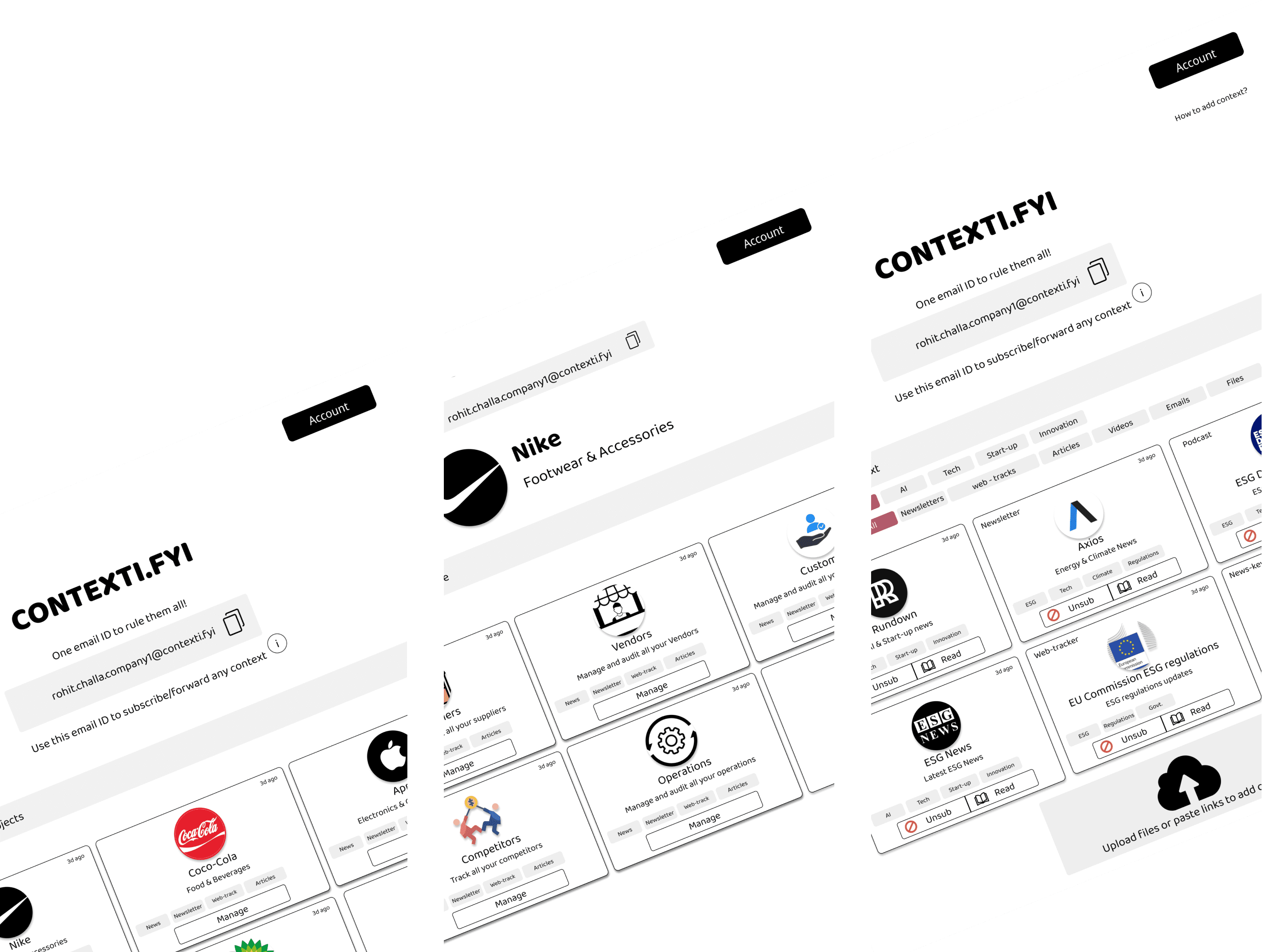 Application screenshots